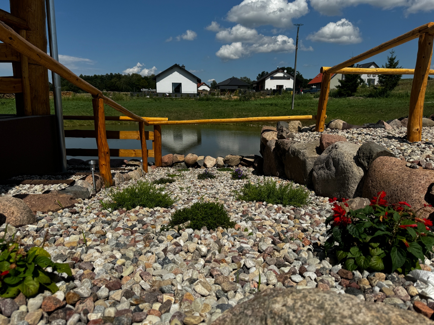 Oczko wodne – kamienie i roślinność